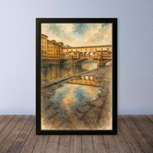 Cornice Quadro Disegno Acquarello su Firenze - Arte [S2] 002
