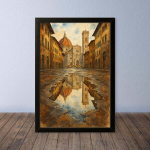 Cornice Quadro Disegno Acquarello su Firenze - Arte [S2] 003