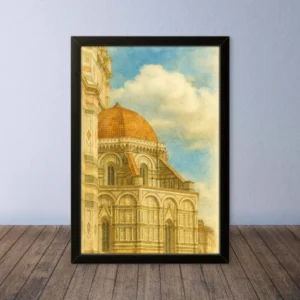Cornice Quadro Disegno Acquarello su Firenze – Arte [S0] 005