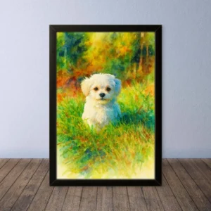 Cornice Quadro Disegno Acquarello sui Cani (Animali e Natura) Arte [S1] 005