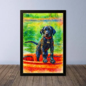 Cornice Quadro Disegno Acquarello sui Cani (Animali e Natura) Arte [S1] 007