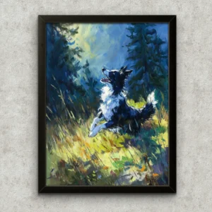 Cornice Quadro Disegno Acquarello sui Cani (Animali e Natura) Arte [S2] 009
