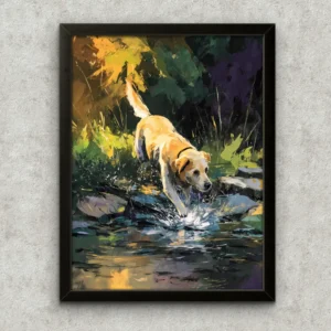 Cornice Quadro Disegno Acquarello sui Cani (Animali e Natura) Arte [S2] 010