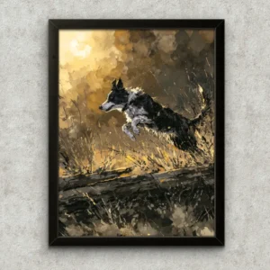 Cornice Quadro Disegno Acquarello sui Cani (Animali e Natura) Arte [S2] 011