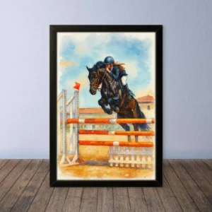Cornice Quadro Disegno Acquarello sui Cavalli (Animali e Natura) Arte [S1] 023