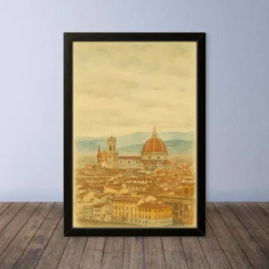 Cornice Quadro Disegno Acquarello su Firenze – Arte [S0] 029