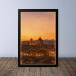 Cornice Quadro Disegno Acquarello su Firenze – Arte [S0] 030