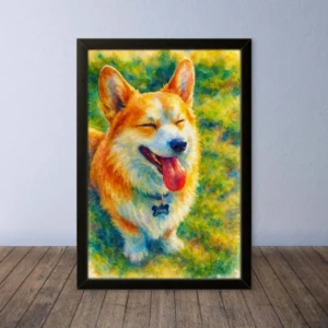 Cornice Quadro Disegno Acquarello sui Cani (Animali e Natura) Arte [S1] 029