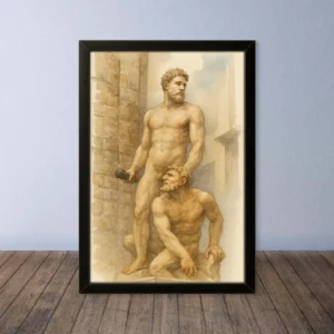 Cornice Quadro Disegno Acquarello su Firenze – Arte [S0] 033