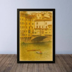 Cornice Quadro Disegno Acquarello su Firenze – Arte [S0] 035