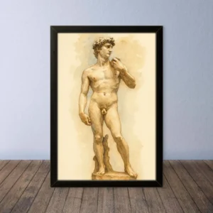Cornice Quadro Disegno Acquarello su Firenze – Arte [S0] 040