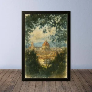 Cornice Quadro Disegno Acquarello su Firenze – Arte [S0] 042