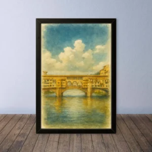 Cornice Quadro Disegno Acquarello su Firenze – Arte [S0] 044