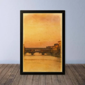 Cornice Quadro Disegno Acquarello su Firenze – Arte [S0] 045