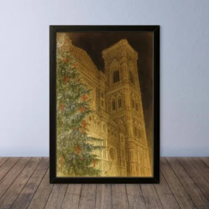 Cornice Quadro Disegno Acquarello su Firenze – Arte [S0] 056