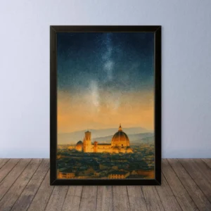 Cornice Quadro Disegno Acquarello su Firenze – Arte [S0] 057