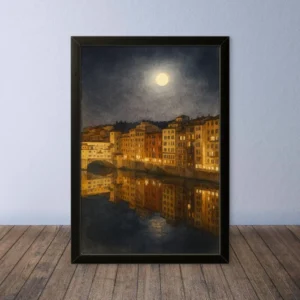 Cornice Quadro Disegno Acquarello su Firenze – Arte [S0] 058