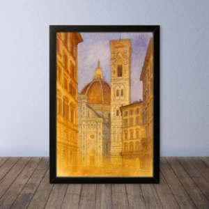 Cornice Quadro Disegno Acquarello su Firenze – Arte [S0] 062