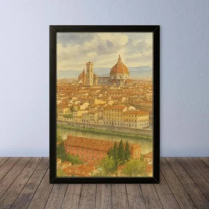 Cornice Quadro Disegno Acquarello su Firenze – Arte [S0] 063