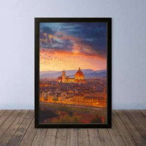 Cornice Quadro Disegno Acquarello su Firenze – Arte [S0] 068