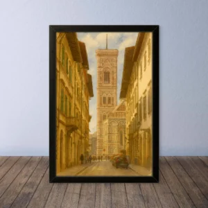 Cornice Quadro Disegno Acquarello su Firenze – Arte [S0] 069