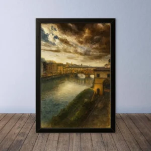 Cornice Quadro Disegno Acquarello su Firenze – Arte [S0] 071