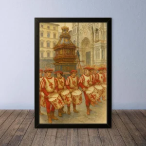Cornice Quadro Disegno Acquarello su Firenze – Arte [S0] 072