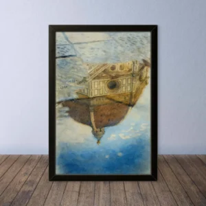 Cornice Quadro Disegno Acquarello su Firenze – Arte [S0] 074