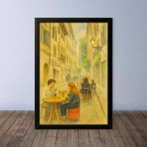 Cornice Quadro Disegno Acquarello su Firenze – Arte [S0] 076