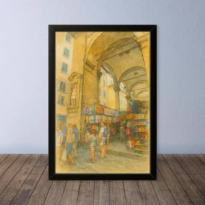 Cornice Quadro Disegno Acquarello su Firenze – Arte [S0] 077