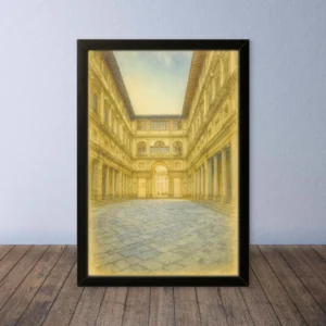 Cornice Quadro Disegno Acquarello su Firenze – Arte [S0] 078