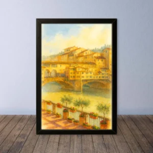 Cornice Quadro Disegno Acquarello su Firenze – Arte [S0] 080