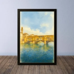 Cornice Quadro Disegno Acquarello su Firenze – Arte [S0] 081