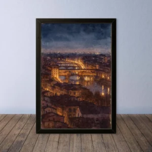 Cornice Quadro Disegno Acquarello su Firenze – Arte [S0] 082