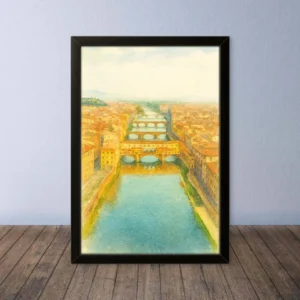 Cornice Quadro Disegno Acquarello su Firenze – Arte [S0] 083