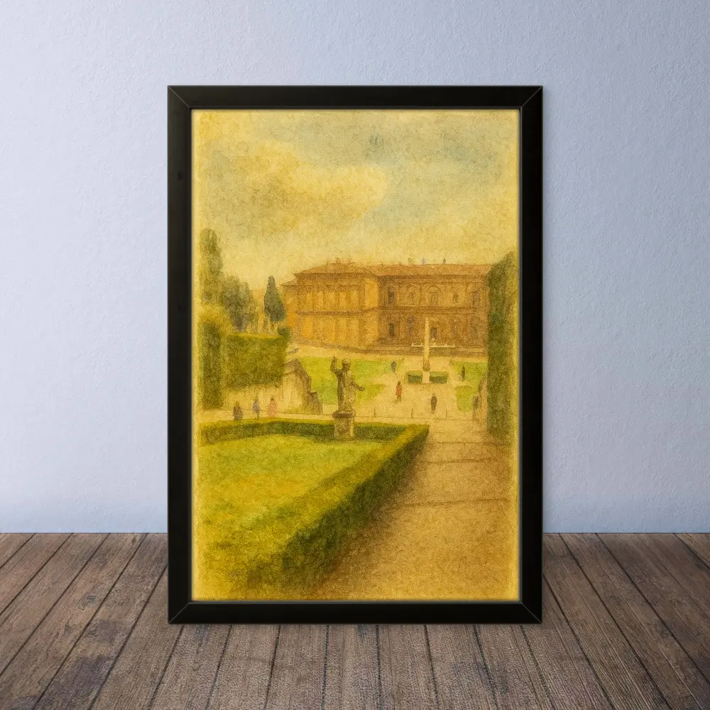 Cornice Quadro Disegno Acquarello su Firenze – Arte [S0] 094